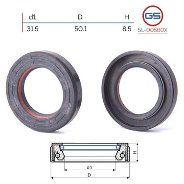 GS SL-00560X Сальник рулевой рейки 31.5*50.1*8.5(7v1) - 1