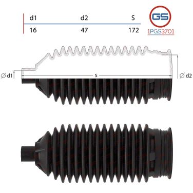 GS 1PGS3701 Пыльник рулевой рейки KIA Soul 2009- - 1
