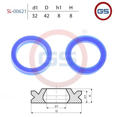 GS SL-00621 Сальник рулевой рейки 32*42*8 (12) - 2
