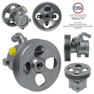 GS HP30008 Насос ГУР Citroen ZX 1991-1998, Peugeot 306 1993-2002, Peugeot 405 1992-1996 - 1