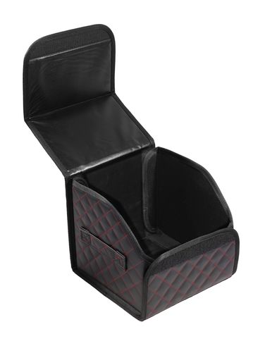STVOL STO05 Саквояж-органайзер в багажник, экокожа, черный/красный, 30*30*30 см - 4
