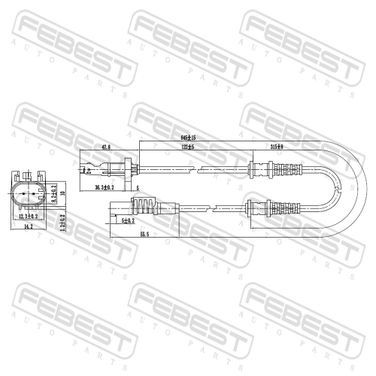 Febest 16606-006 Датчик abs | перед прав/лев | - 2