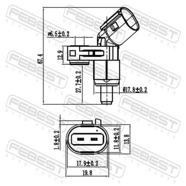 Febest 23606-003 Датчик abs | перед прав | - 2