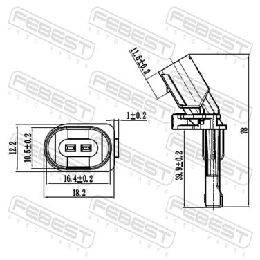 Febest 23606-012 Датчик abs | зад прав | - 2