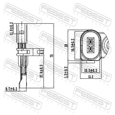 Febest 23606-016 Датчик abs | зад прав/лев | - 2