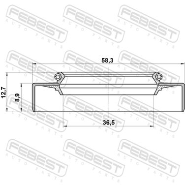 Febest 95GDW-38580913C Сальник привода 36.5x58.3x8.9x12.7 | перед лев | - 2