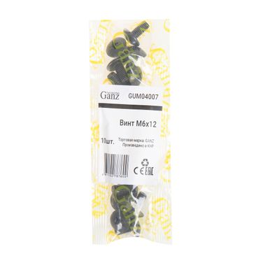 GANZ GUM04007 Винт M6x12 креп. клыка бампера 2106 (черный) (21060-2803055-008) m6*12 - 2
