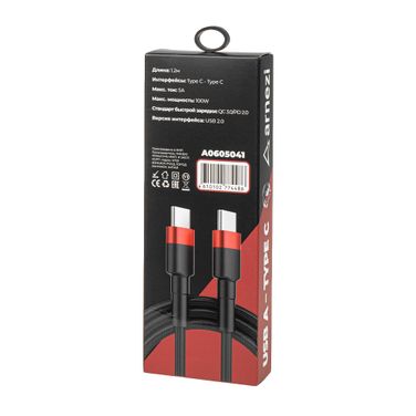 ARNEZI A0605041 Дата-кабель Type c - Type c (1.2м, 5A, 100w) быстрая зарядка, в оплетке - 5