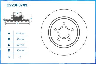CWORKS C220R0743 Диск тормозной задний, ford - 1