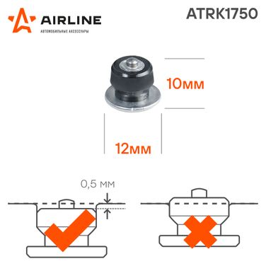 AIRLINE ATRK1750 Шипы ремонтные 10 мм, 50 шт. в пакете с навершием - 2