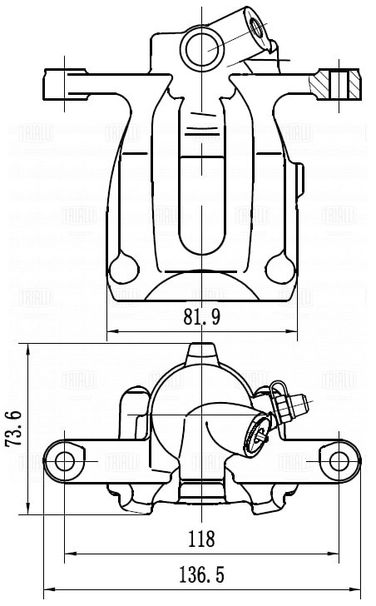 Trialli CF032012 Суппорт торм. для а/м Mercedes a w169 (04-) зад. лев. d=30мм (CF 032012) - 4