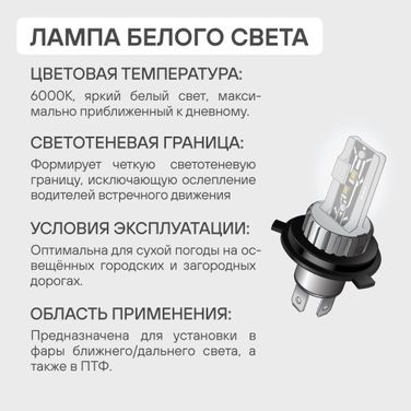 AIRLINE AEAR207 Лампa светодиодная H7, 12/24в, 50Вт, 6000К(Бел), 9200Лм, для линз. 2 шт. PRO () - 8
