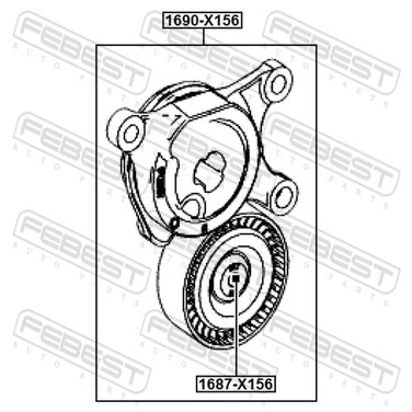 Febest 1687-X156 Ролик натяжной - 2