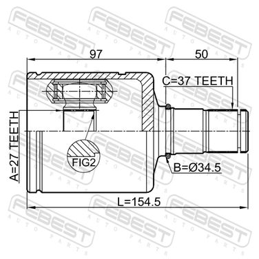 Febest 2311-T6ATLH Шрус внутренний 27x34.5x37 | перед лев | - 2