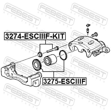 Febest 3274-ESCIIIF-KIT Втулка направляющая суппорта тормозного переднего комплект | перед | - 1
