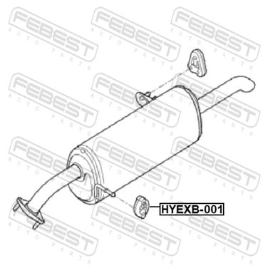 Febest HYEXB-001 Подушка крепления глушителя - 2