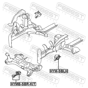 Febest HYMB-SBR-KIT Сайлентблок подушки двигателя (комплект) | перед | - 2