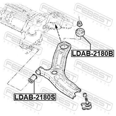 Febest LDAB-2180B Сайлентблок переднего рычага | перед прав/лев | - 2