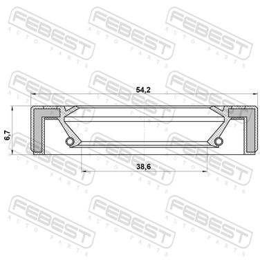 Febest 95GAY-40540707L Сальник привода 38.6x54.2x6.7 - 2