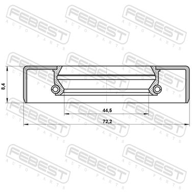 Febest 95GDW-46720813C Сальник привода 44.9x72.2x8.4x12.9 - 2