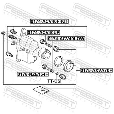 Febest 0174-ACV40F-KIT Втулка направляющая суппорта тормозного пд (комплект) - 2