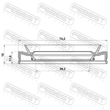 Febest 95HES-41741218L Сальник привода 39.3x74.2x11.8x18 - 2