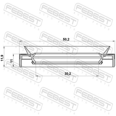 Febest 95MFW-32501112R Сальник привода 30.2x50.2x11x11.9 - 2