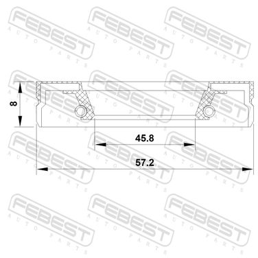 Febest 95FEY-47570808C Сальник коробки скоростей 45.8x57.2x8x8 - 2