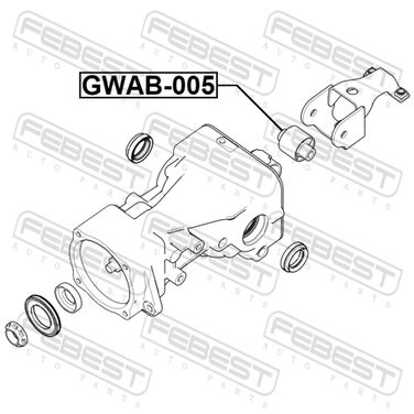 Febest GWAB-005 Сайлентблок заднего дифференциала | зад | - 2