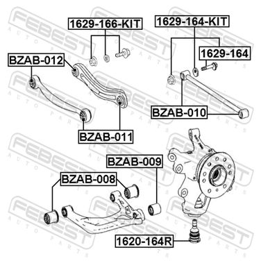 Febest 1629-166-KIT Болт с эксцентриком (ремкомплект) - 2