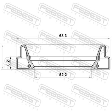 Febest 95FDY-54680808C Сальник привода 52.2x68.3x8.2x8.2 - 2