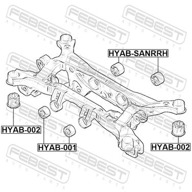 Febest HYAB-001 Сайлентблок заднего дифференциала | зад | - 2