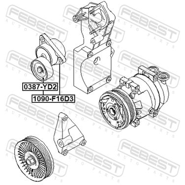 Febest 1090-F16D3 Натяжитель ремня - 2