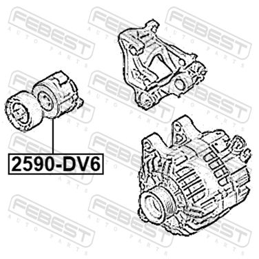 Febest 2590-DV6 Натяжитель ремня - 1