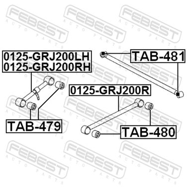 Febest 0125-GRJ200R Тяга задняя продольная нижняя - 1