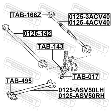 Febest 0125-ASV50RH Тяга продольная | зад прав | - 2