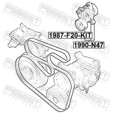 Febest 1990-N47 Натяжитель ремня - 2