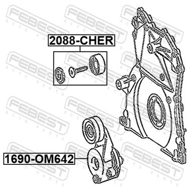 Febest 1690-OM642 Натяжитель ремня - 2
