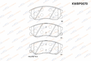 KORWIN KWBP0070 Колодки тормозные перед. Chevrolet Captiva (c100/c140) 06-/Opel Antara (l07) 06- | перед | - 2