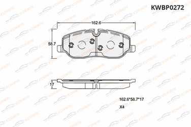 KORWIN KWBP0272 Колодки тормозные перед. Land Rover Discovery iii-iv (l319) 04-/Range Rover 02- | перед | - 2