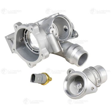 Luzar LT 1869 Корпус термостата для а/м VW Passat B6 (05-)/Skoda Octavia A5 (04-) 1.8t/2.0t (алюминиевый, с датчиком) - 2