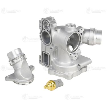 Luzar LT 1869 Корпус термостата для а/м VW Passat B6 (05-)/Skoda Octavia A5 (04-) 1.8t/2.0t (алюминиевый, с датчиком) - 3