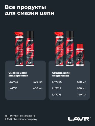 LAVR Ln7775 Смазка цепи Спортивная, 140 мл - 3