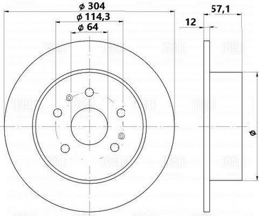 Trialli DF 062110 Диск тормозной (окраш.) | зад | - 3