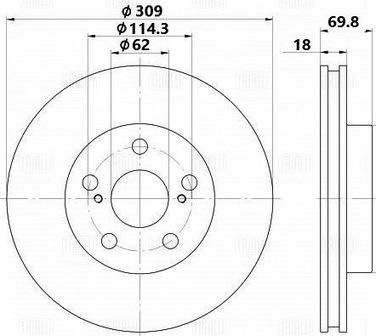 Trialli DF 084106 Диск тормозной (окраш.) | зад | - 3