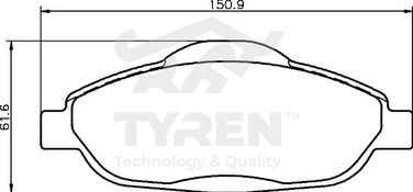 TYREN TYR1217481 Колодки тормозные дисковые | перед | - 2