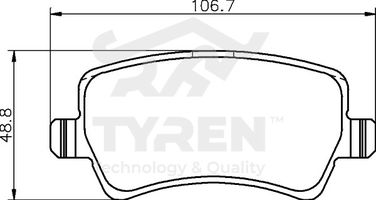 TYREN TYR1213621 Колодки тормозные дисковые | зад | - 2