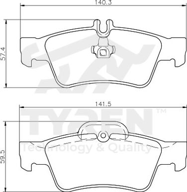 TYREN TYR1215451 Колодки тормозные дисковые | зад | - 2