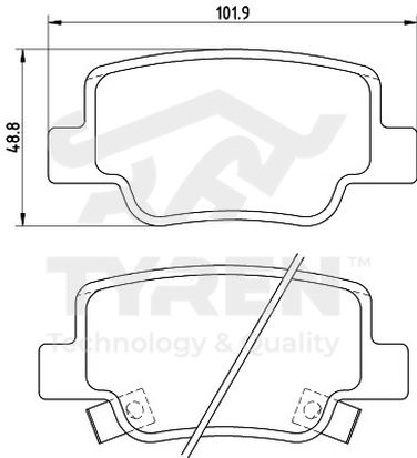 TYREN TYR1219111 Колодки тормозные дисковые | зад | - 2