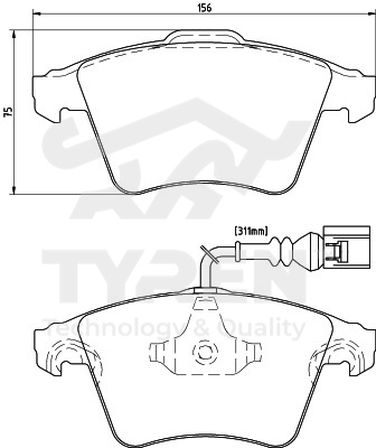 TYREN TYR1219831 Колодки тормозные дисковые | перед | - 2